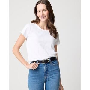 J.Crew Factory Girlfriend Tee XXS White Cotton Short Sleeve Crewneck T-Shirt